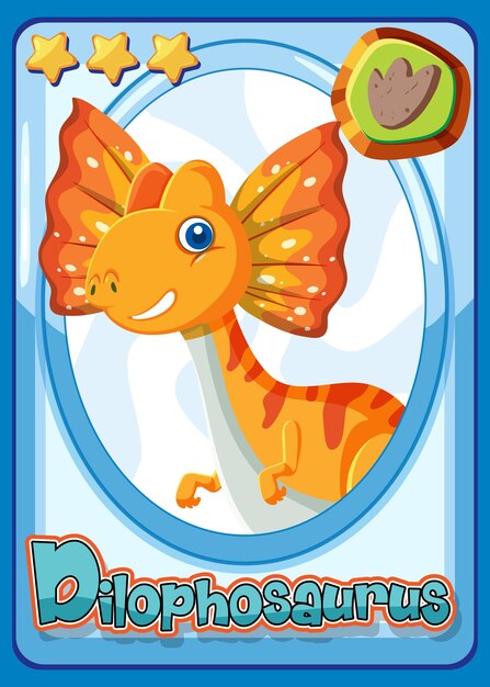 Dilophosaurus dinosaur cartoon card