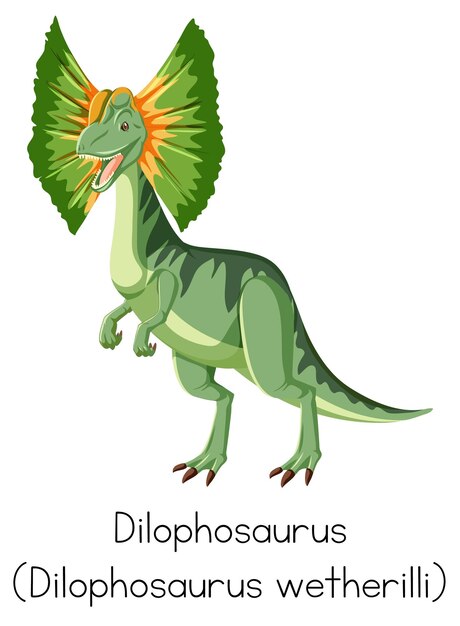 Dilophosaurus in green color