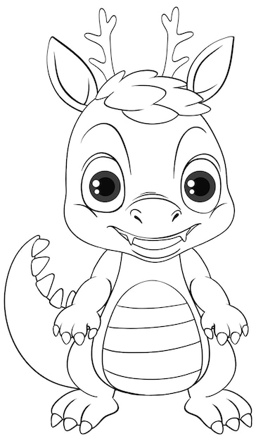 Free vector dinosaur cartoon doodle coloring character