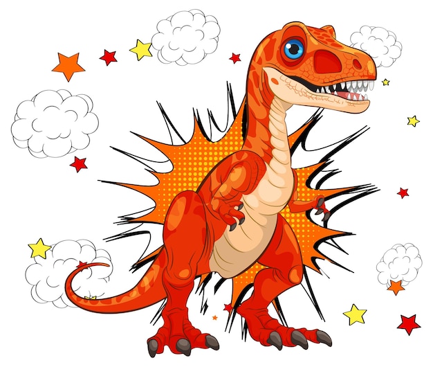 Free Vector dinosaur superhero comic illustration