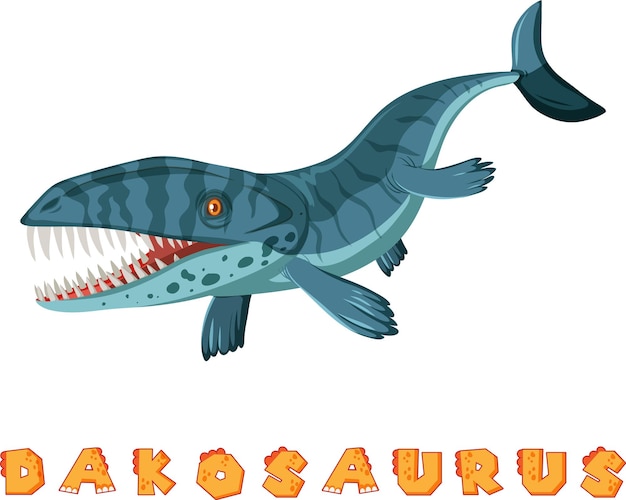 Dinosaur wordcard for dakosaurus