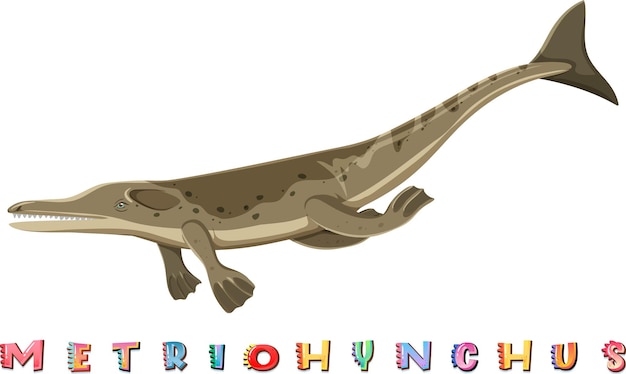 Dinosaur wordcard for metriohynchus