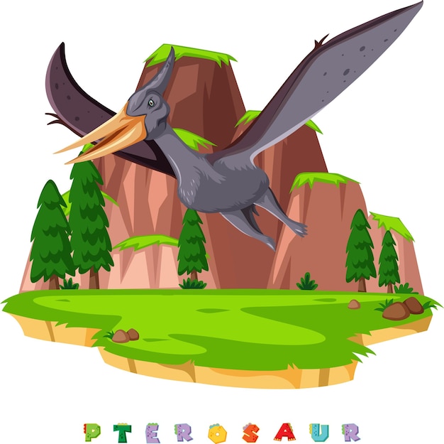 Dinosaur wordcard for pterosaur