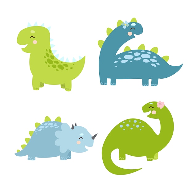 dinosaurs set isolated