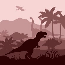 Dinosaur silhouettes