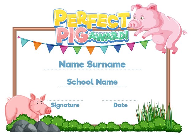 Diploma or certificate template for school kids