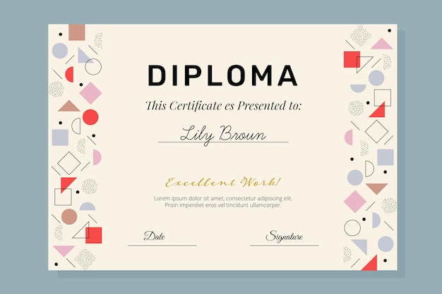 Diploma template concept