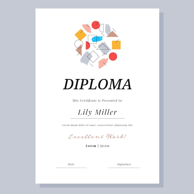 Diploma template concept