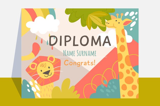 Diploma template for graduation theme