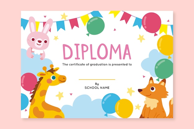 Diploma template for kids