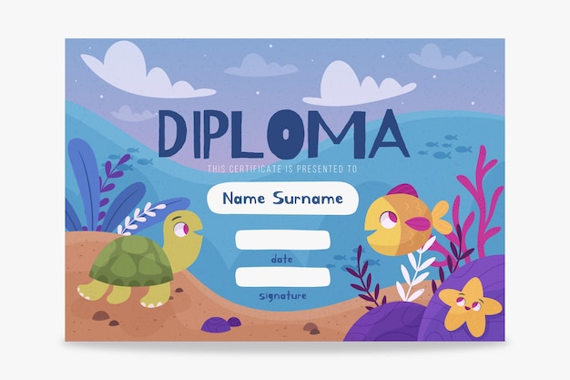 Diploma template for kids