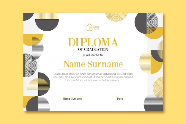 Diploma template with circles