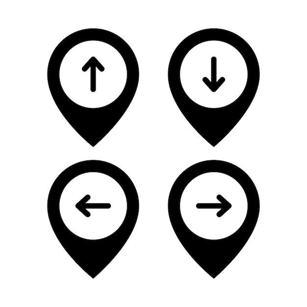 Free Vector direction arrow location pins set