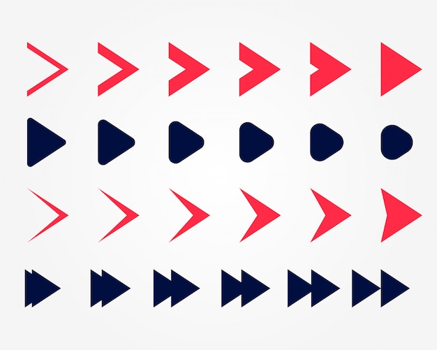 Free vector directional arrow pointers set in two colors