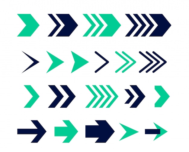 Directional arrow sign or icons set design