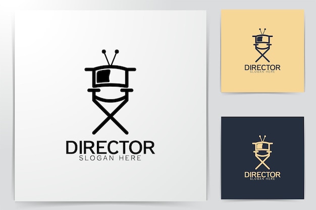 Director bench. cinema director logo Ideas. Inspiration logo design. Template Vector Illustration. Isolated On White Background