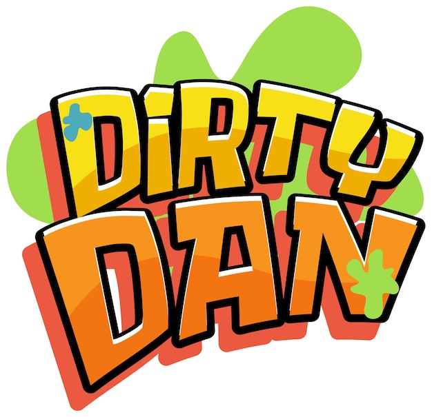 Free Vector dirty dan logo text design