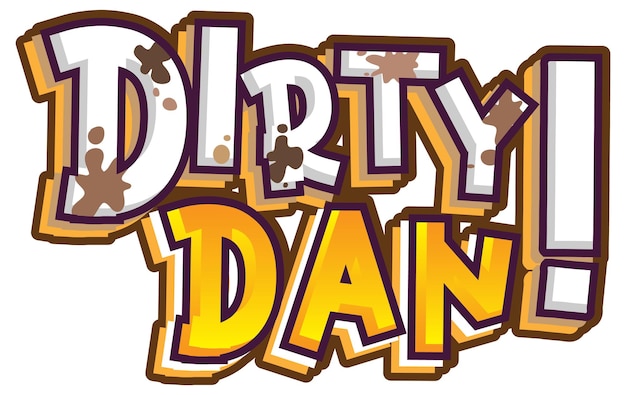 Free Vector dirty dan logo text design