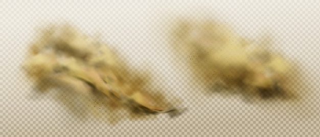 Free Vector dirty dust clouds of flying sand and soil