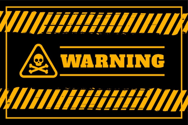 Free vector dirty warning background in yellow and black colors