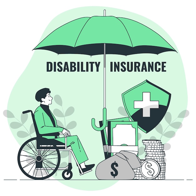 Disability insurance concept illustration