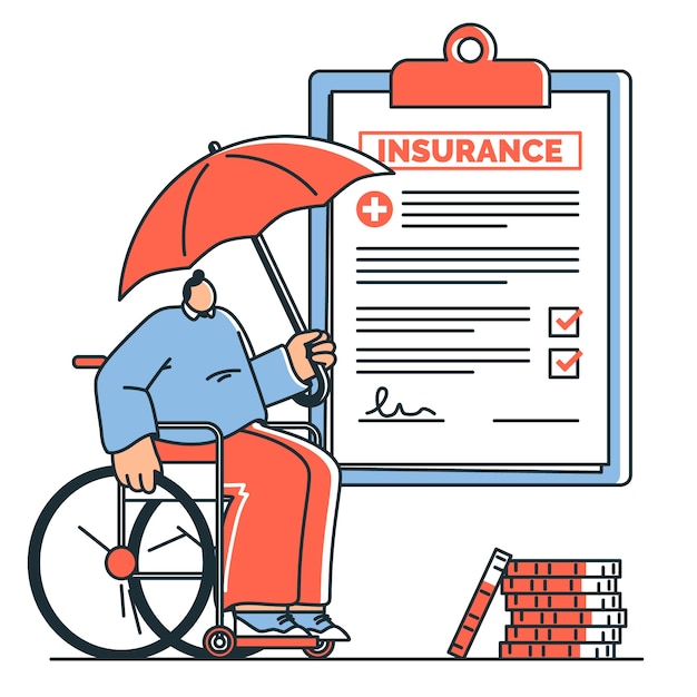 Free vector disability insurance concept illustration