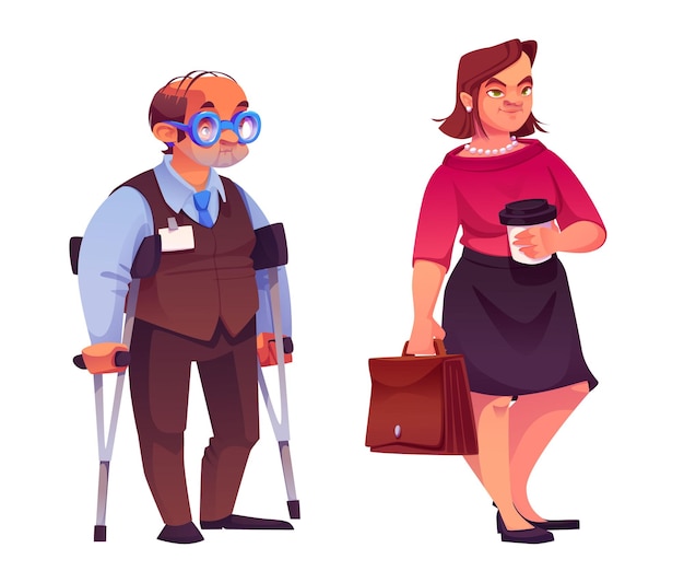 Free vector disable person in business clothes at office work