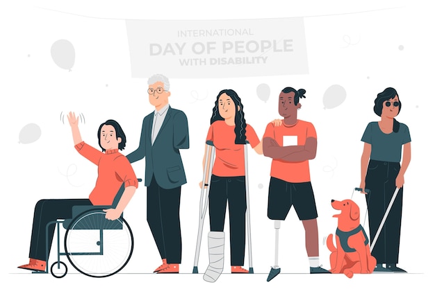 Free Vector disabled day concept illustration