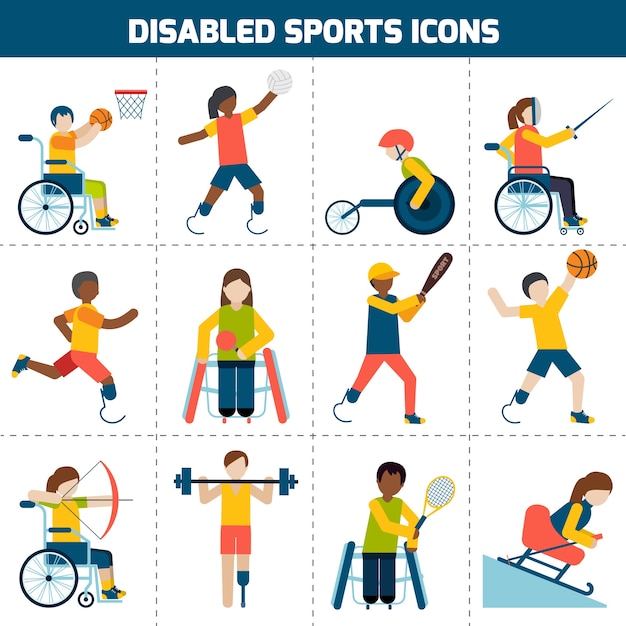 Free Vector disabled sports icons