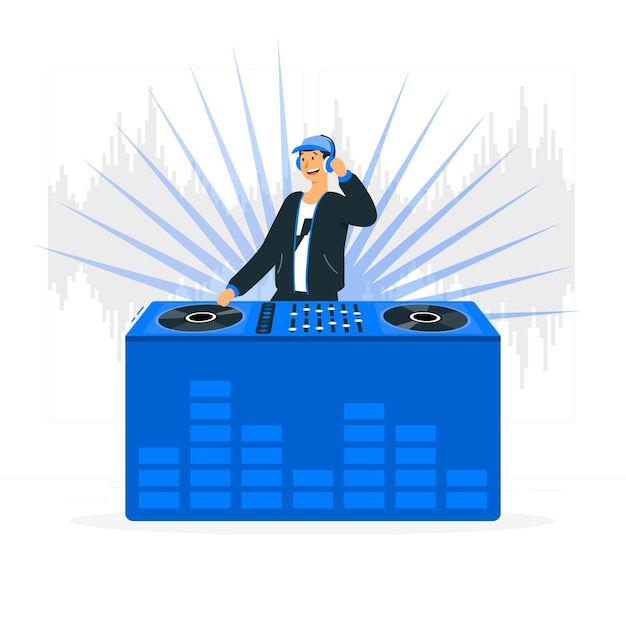 Free Vector disc jockey concept illustration