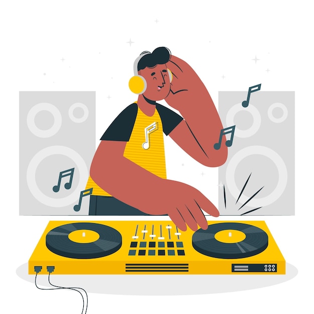 Disc jockey concept illustration