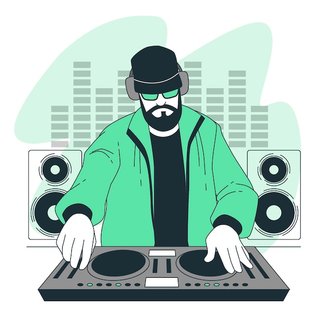 Free Vector disc jockey concept illustration