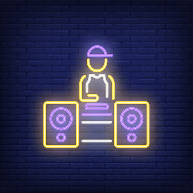 Disc jockey neon sign