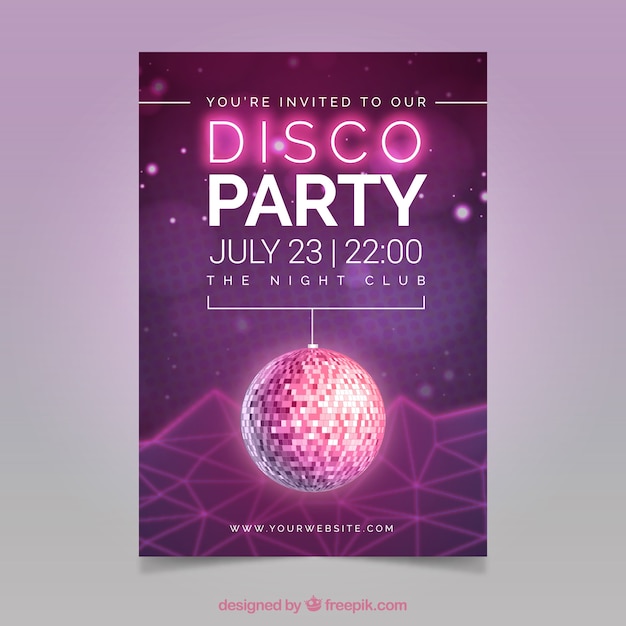 Free Vector disco party flyer