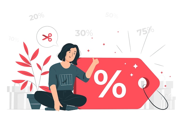 Free Vector discount concept illustration