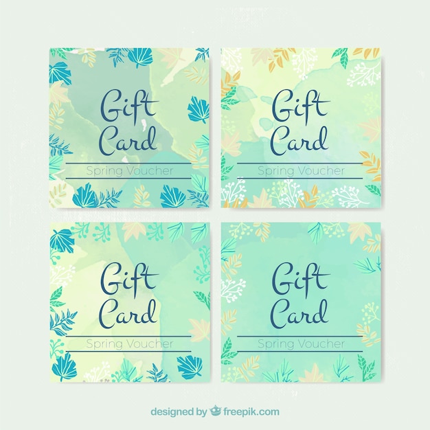 Discount coupons pack with cute leaves