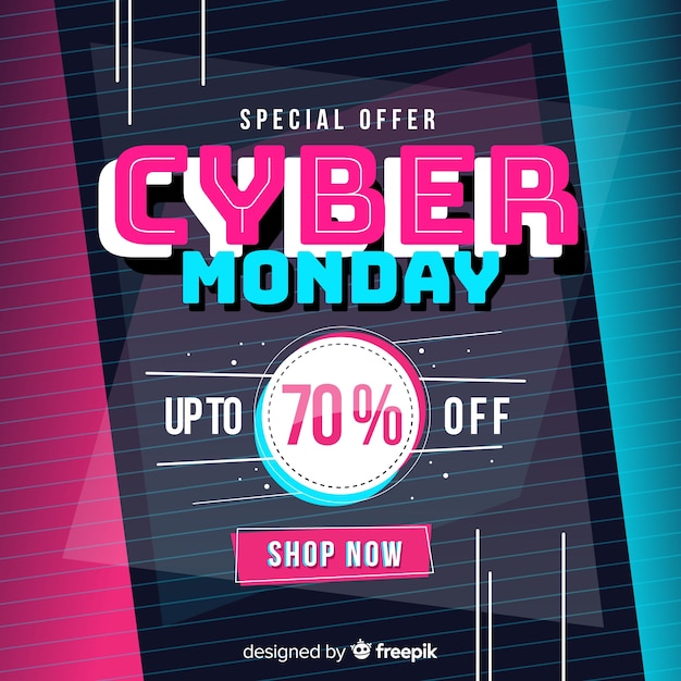 Free Vector discount cyber monday banner