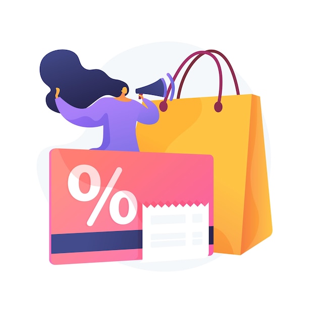 Discount and loyalty card abstract concept illustration