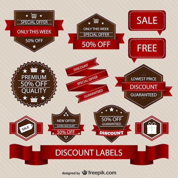 Free vector discount retro sale elements