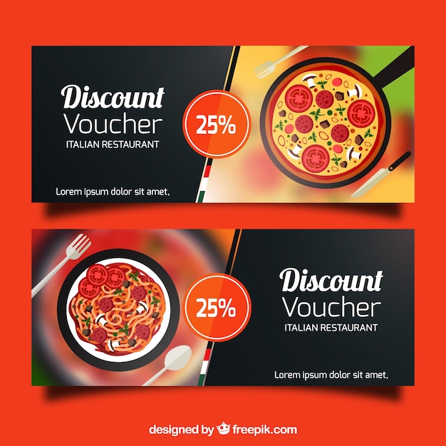 Free Vector discount vouchers banners design