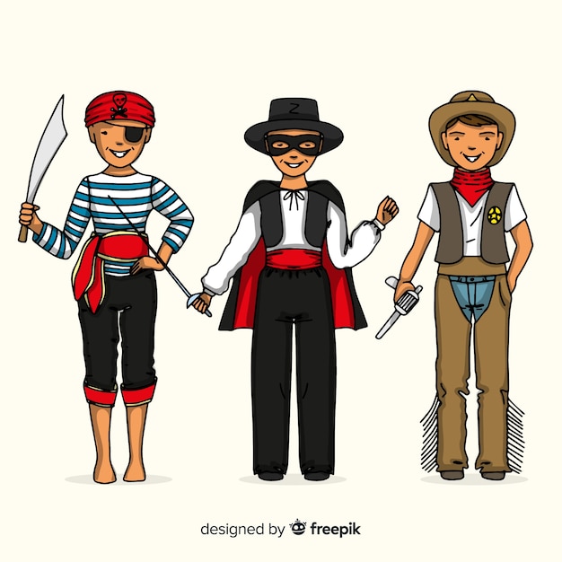 Free Vector disguised characters set