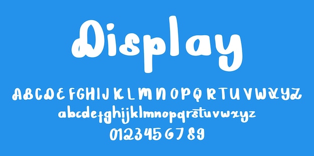 Free Vector display font alphabet