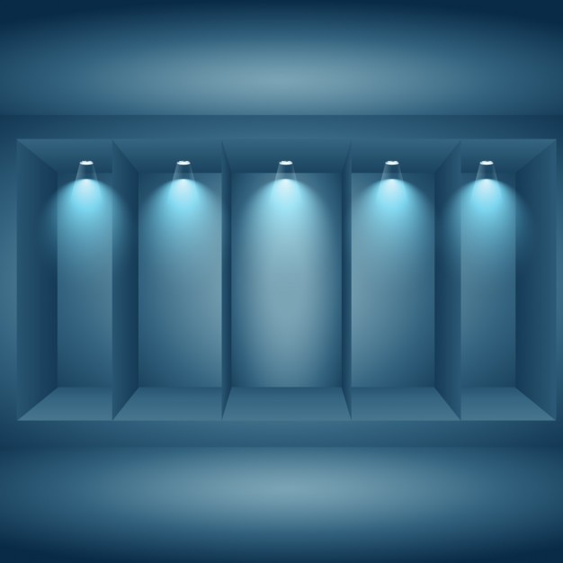 Free Vector display wall with lights