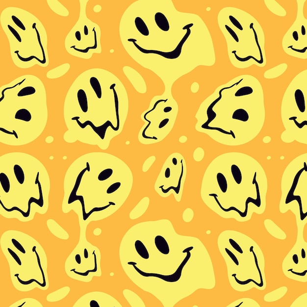 Distorted smile emoticon pattern design