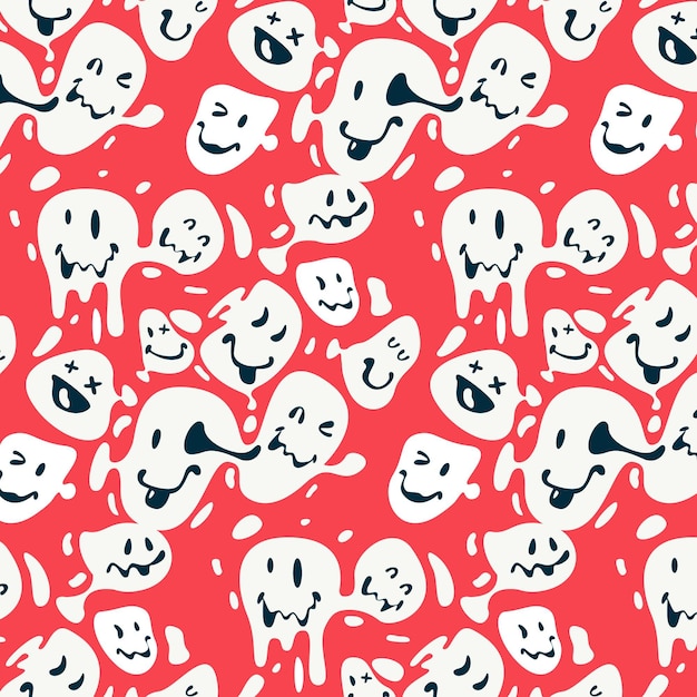 Free vector distorted smile emoticon pattern