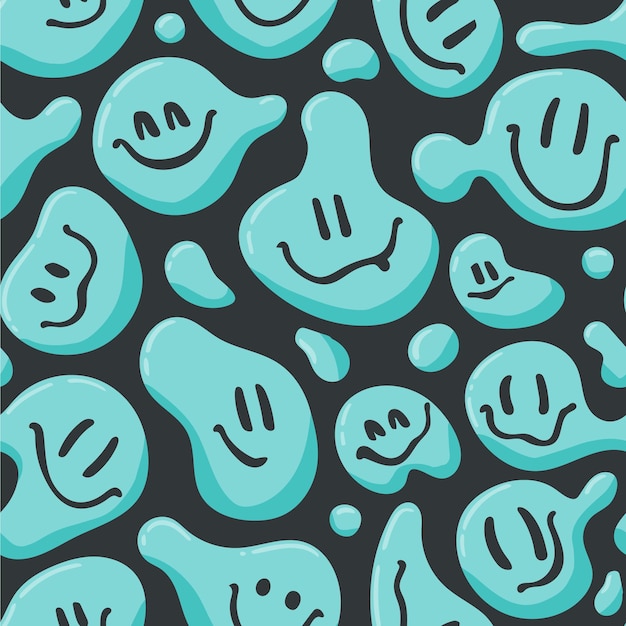 Free vector distorted smile emoticon pattern