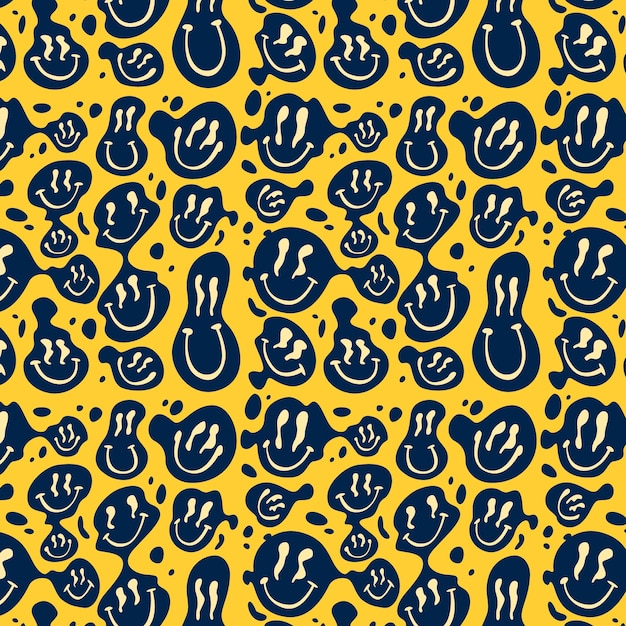 Free Vector distorted smile emoticon pattern