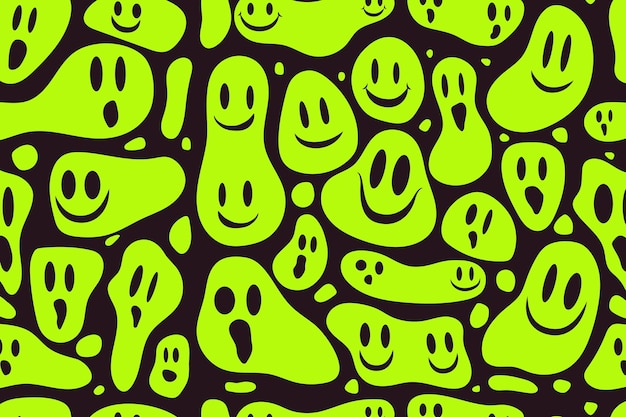 Free vector distorted smile emoticon pattern