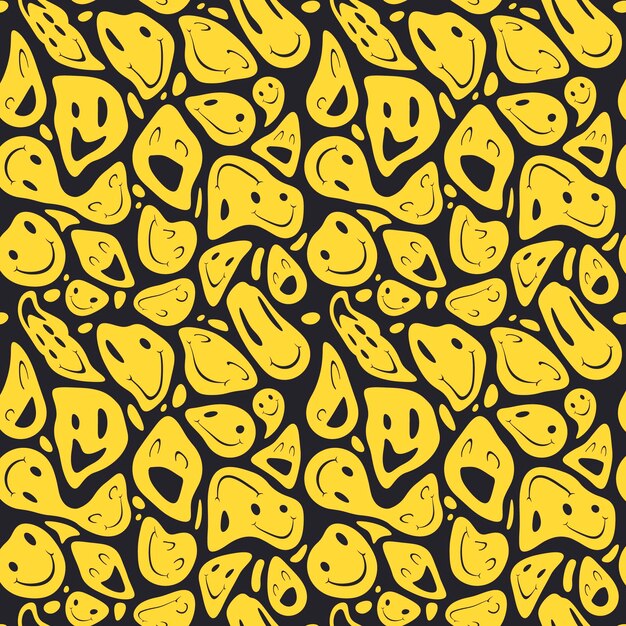 Distorted smile emoticons pattern