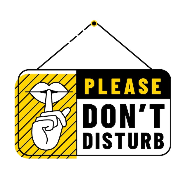 Free Vector do not disturb label illustration